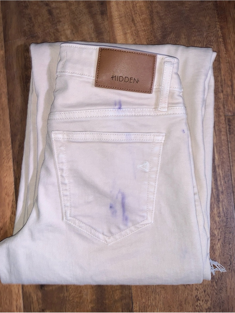 Hidden Women's Wide Leg Jeans in Light Cream